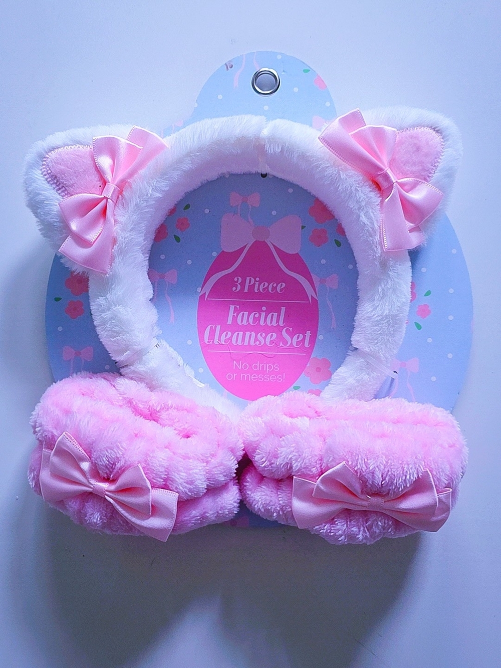 Facial Cleanse Set - Pink Plush Headband & Ear Covers